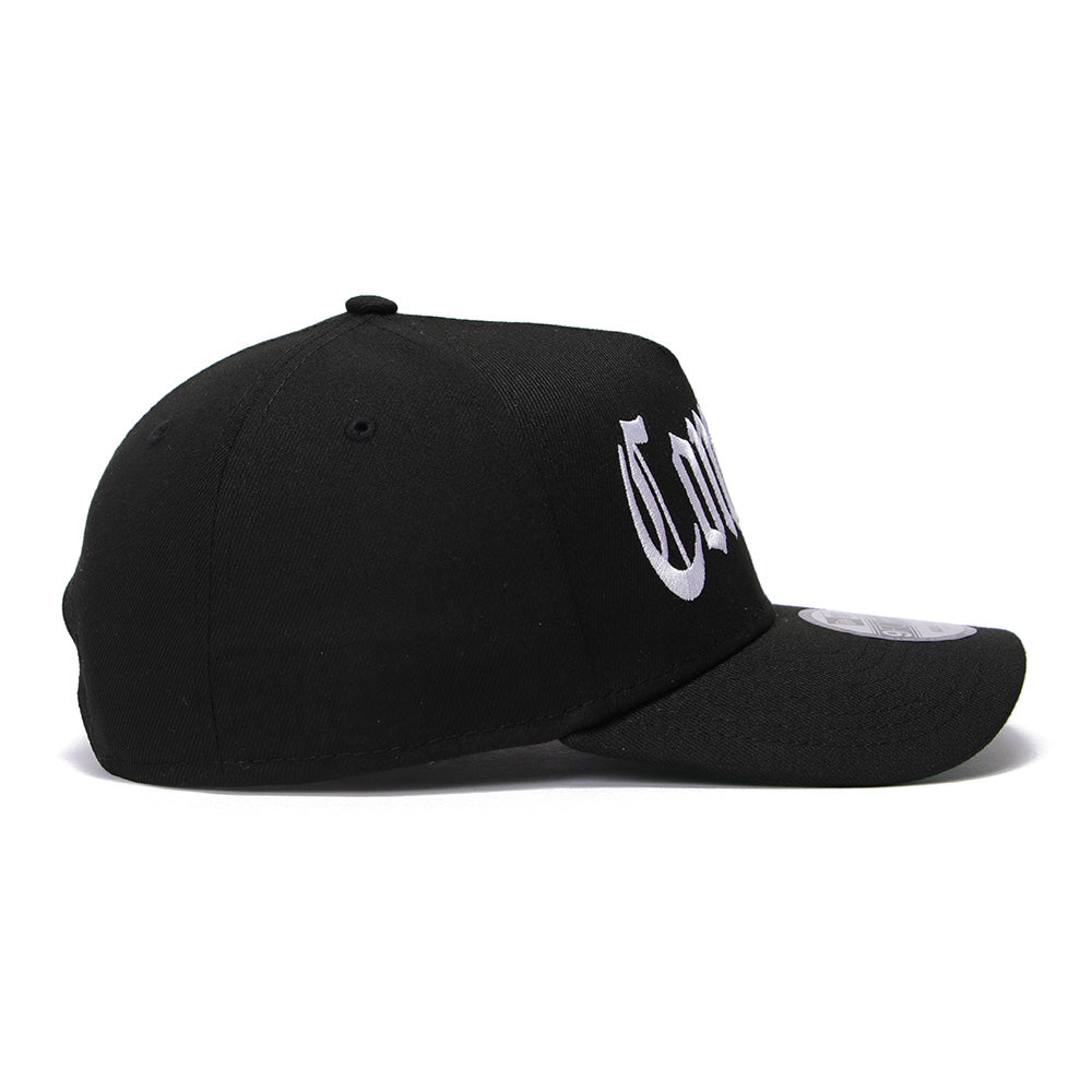 New Era Compton Wordmark White Black 9FORTY A-Frame Snapback Cap