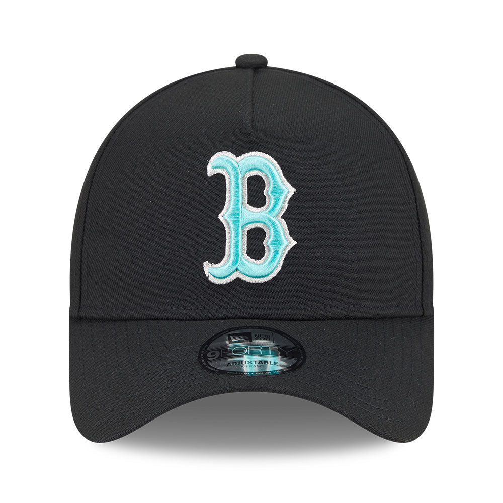 New Era Boston Red Sox Black and Seaglass 9FORTY A-Frame Adjustable Cap