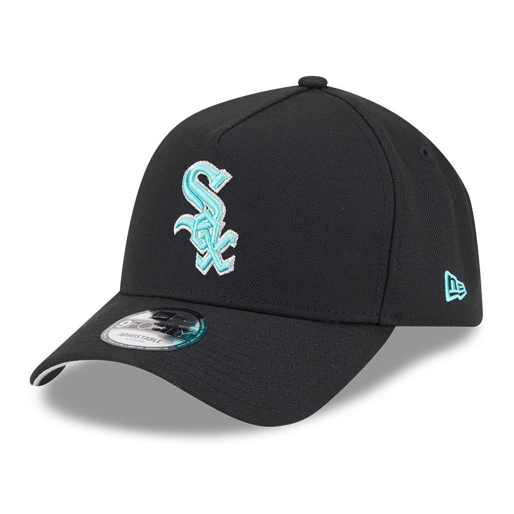 New Era Chicago White Sox Black and Seaglass World Series 9FORTY A-Frame Adjustable Cap