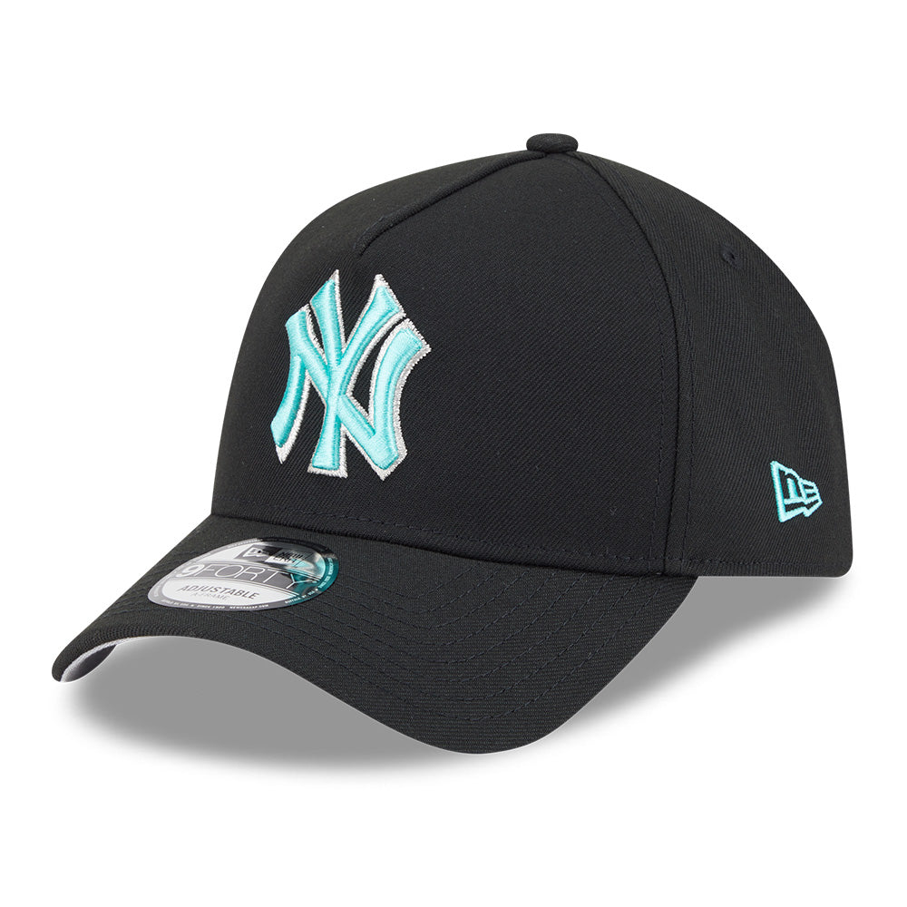 New Era New York Yankees Black and Seaglass World Series 9FORTY A-Frame Adjustable Cap