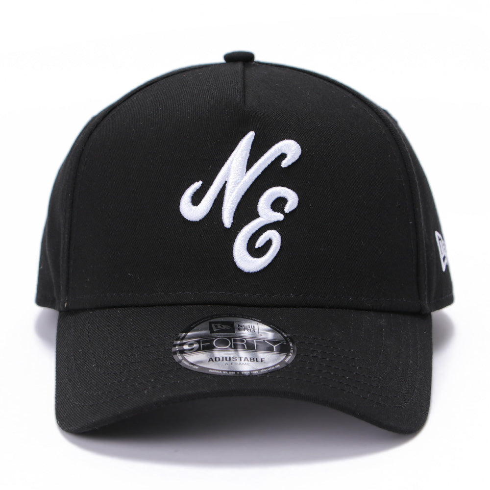 New Era Script Black 9FORTY A-Frame Snapback Cap
