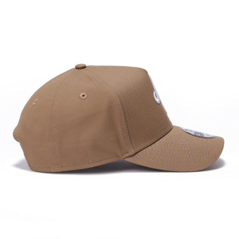 New Era Script Khaki 9FORTY A-Frame Snapback Cap