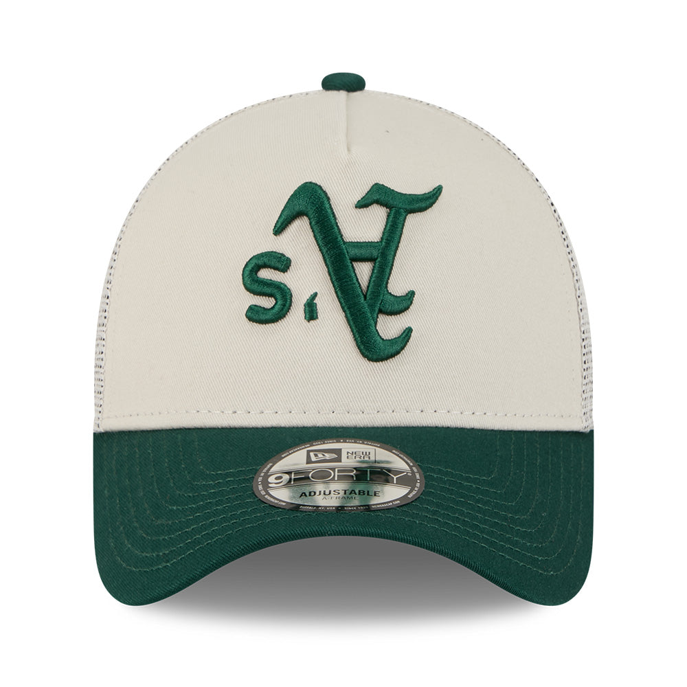 New Era Oakland Athletics Upside Down Stone 9FORTY A-Frame Trucker Cap