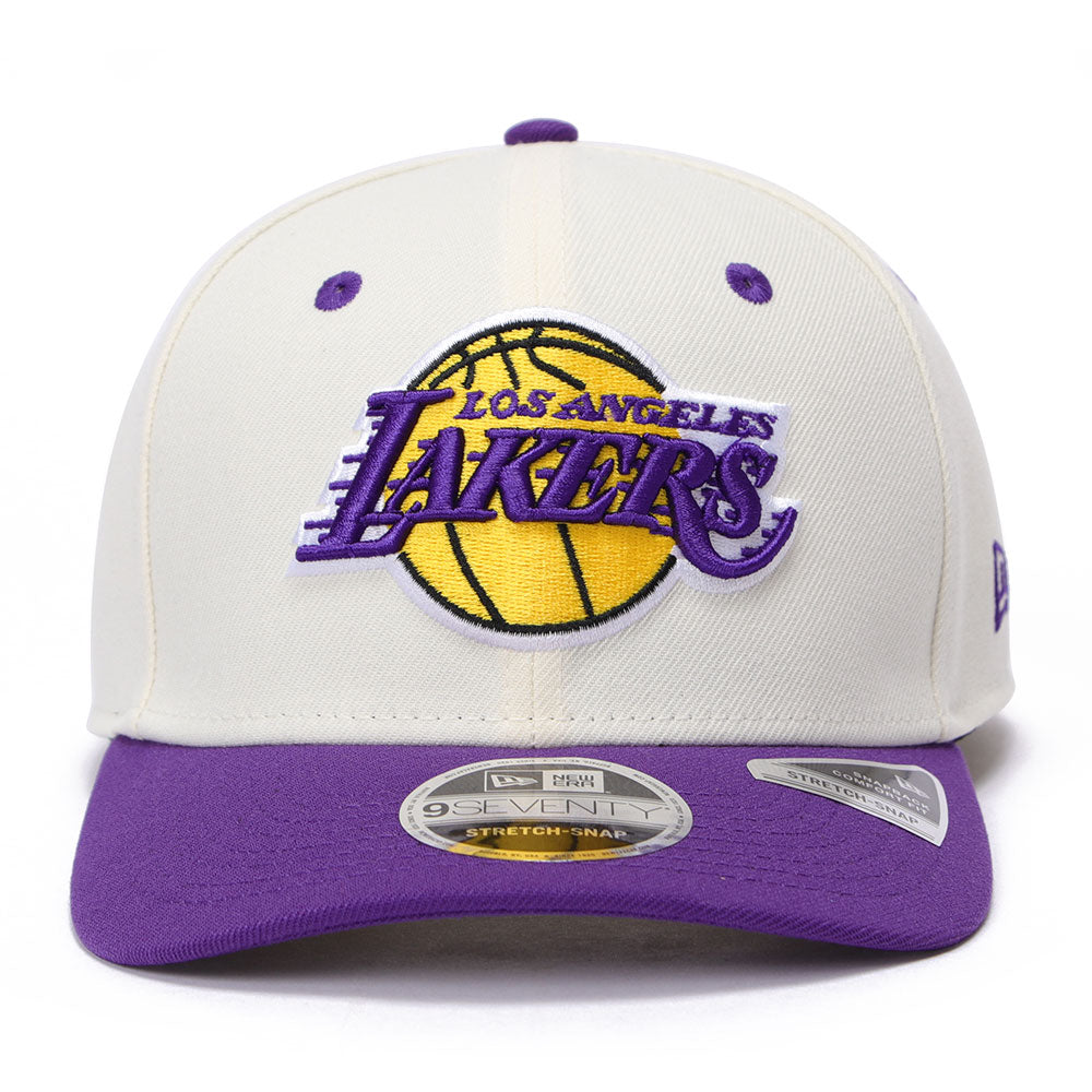 New Era Los Angeles Lakers GCP Chrome White Purple 9SEVENTY Stretch Snapback Cap