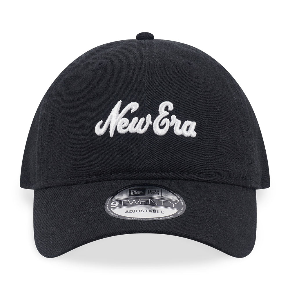 New Era Script Logo Black 9TWENTY Adjustable Cap