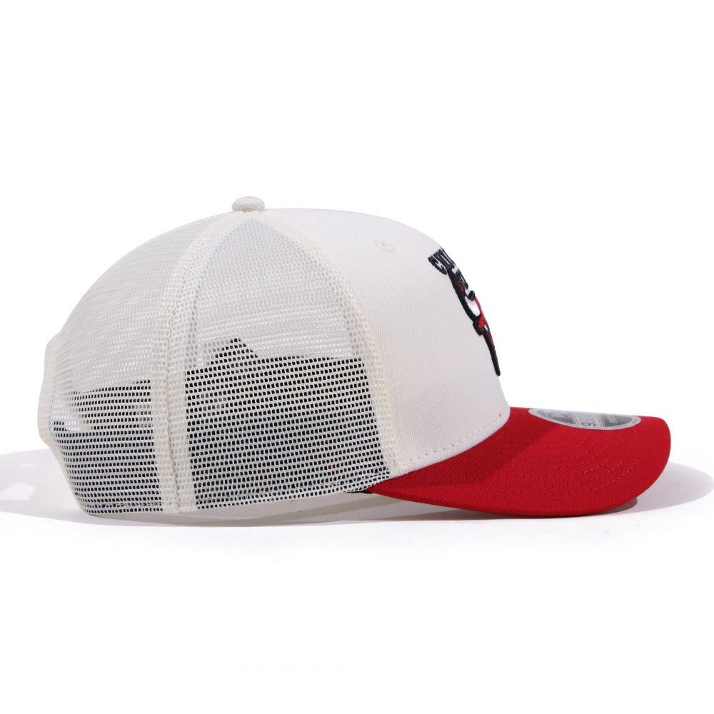New Era Chicago Bulls GCP Chrome White Scarlet 9SEVENTY Stretch Snapback Trucker Cap