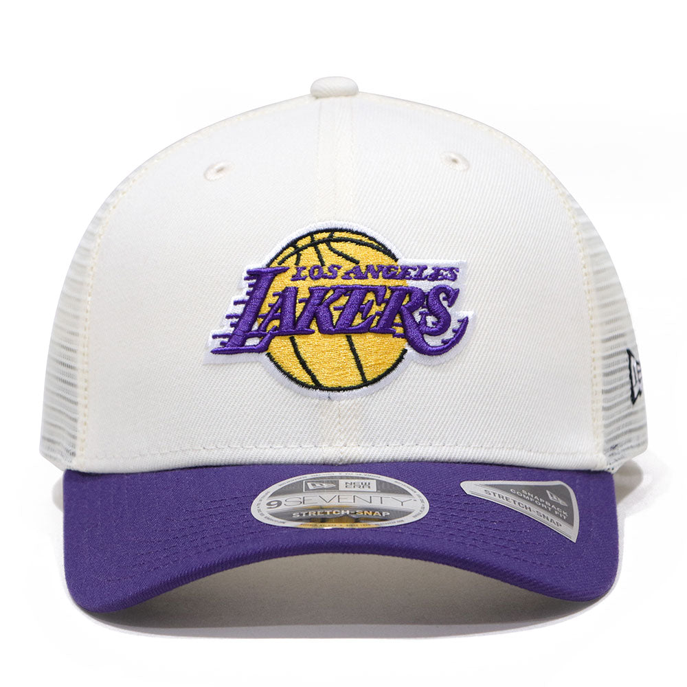 New Era Los Angeles Lakers GCP Chrome White Purple 9SEVENTY Stretch Trucker Cap