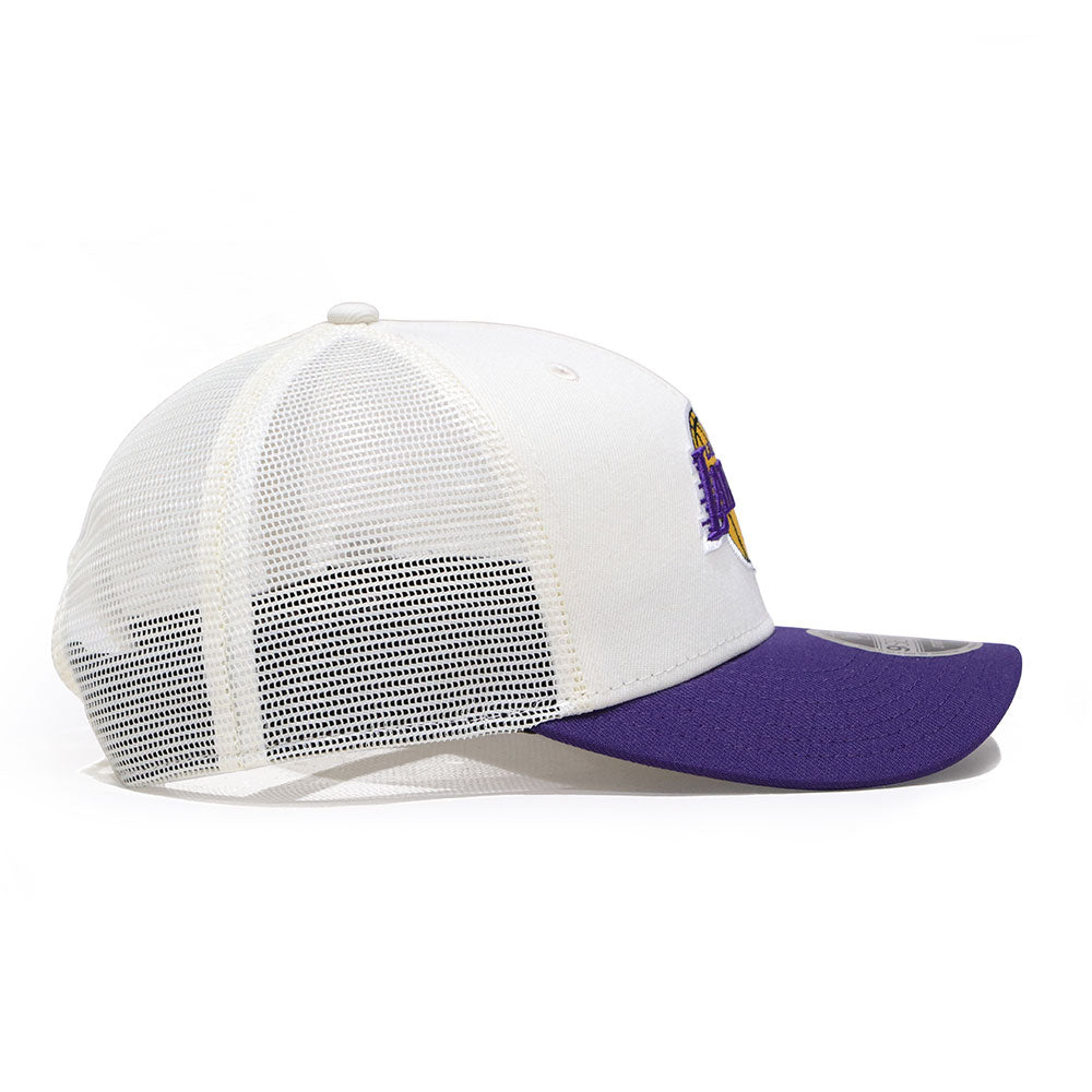 New Era Los Angeles Lakers GCP Chrome White Purple 9SEVENTY Stretch Trucker Cap