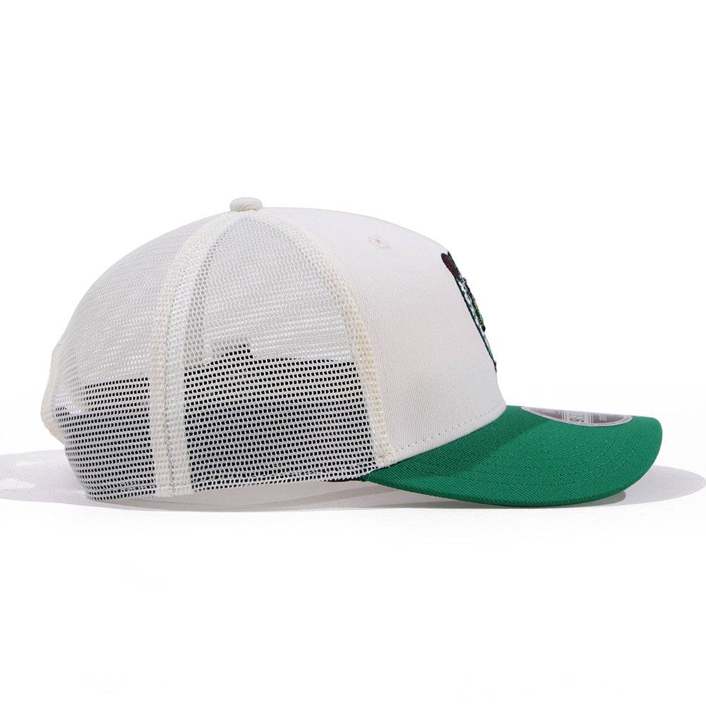 New Era Boston Celtics GCP Chrome White Green 9SEVENTY Stretch Snapback Trucker Cap