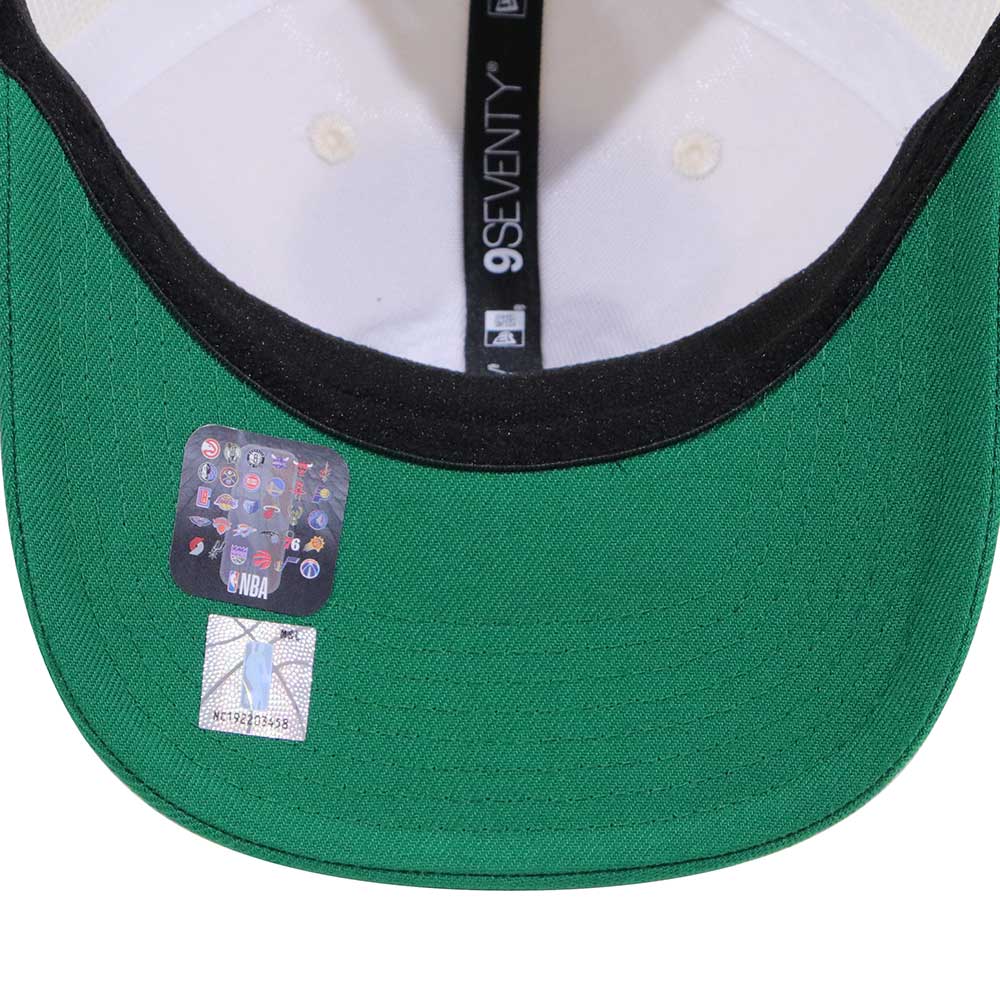 New Era Boston Celtics GCP Chrome White Green 9SEVENTY Stretch Snapback Trucker Cap