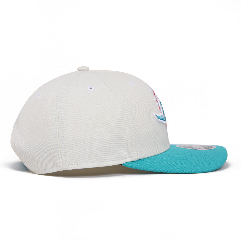 New Era Miami Dolphins Chrome White Teal 9SEVENTY Stretch Snapback Cap