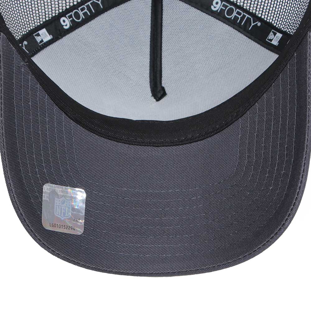 New Era Las Vegas Raiders Graphite 9FORTY A-Frame Trucker Snapback Cap