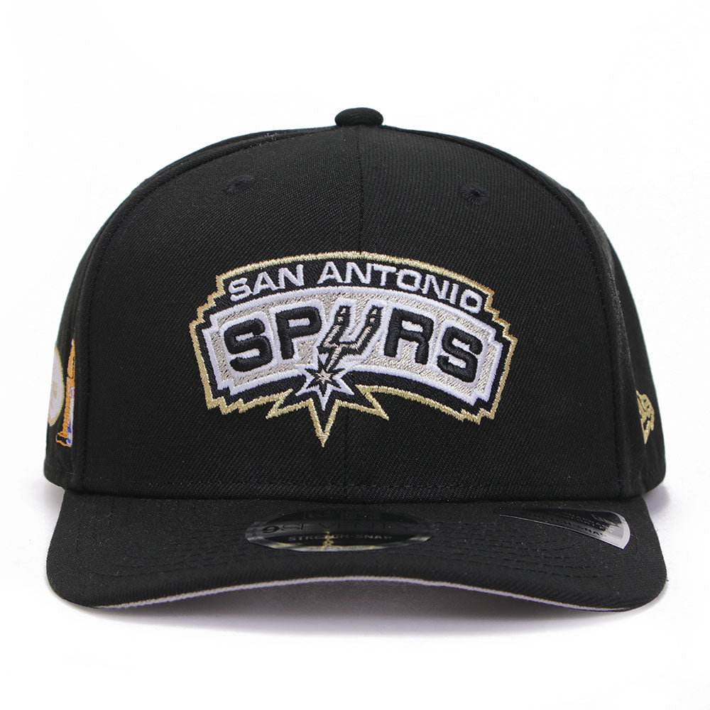 New Era San Antonio Spurs Side Patch Black 9SEVENTY Stretch Snapback Cap