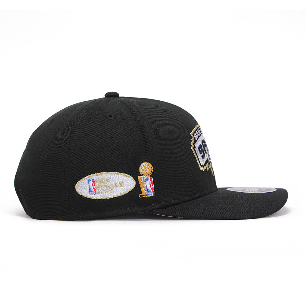 New Era San Antonio Spurs Side Patch Black 9SEVENTY Stretch Snapback Cap