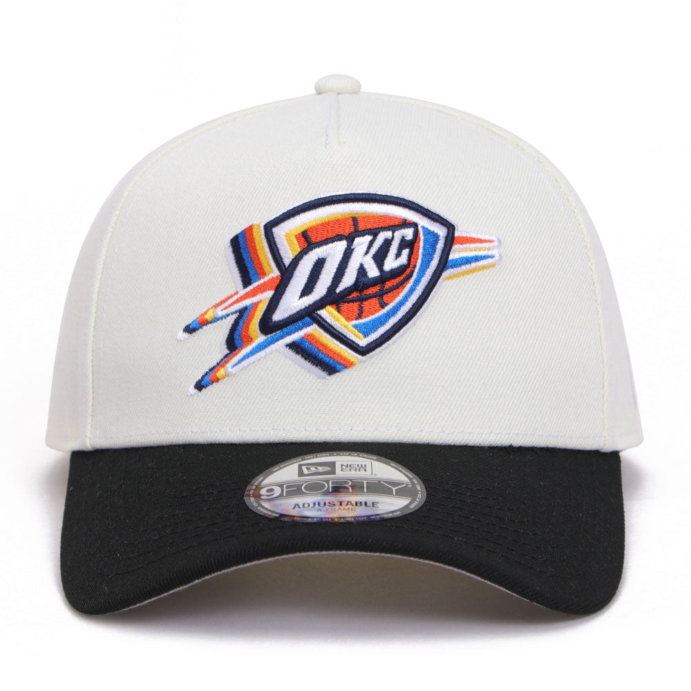 New Era Oklahoma City Thunders Chrome Black 9FORTY A-Frame Snapback Trucker Cap