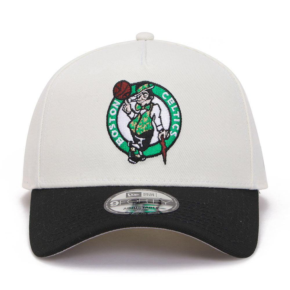New Era Boston Celtics Essentials Chrome Black 9FORTY A-Frame Snapback Cap