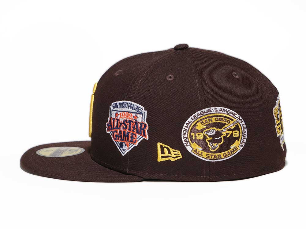 San Diego Padres MLB Cooperstown Multi Patch Brown 59FIFTY Fitted Cap