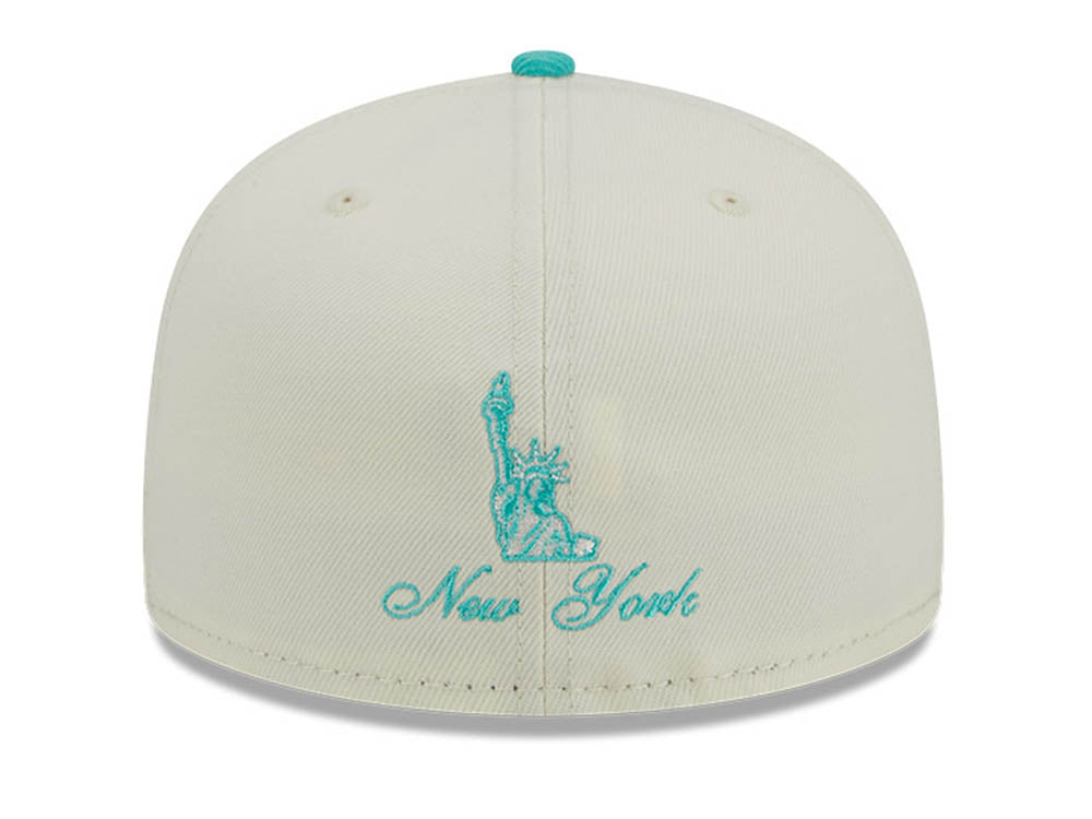 New York Yankees MLB City Icon Teal Chrome White 59FIFTY Fitted Cap