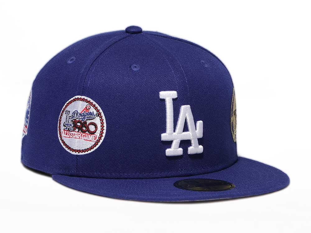 Los Angeles Dodgers MLB Cooperstown Multi Patch Dark Royal 59FIFTY Fitted Cap