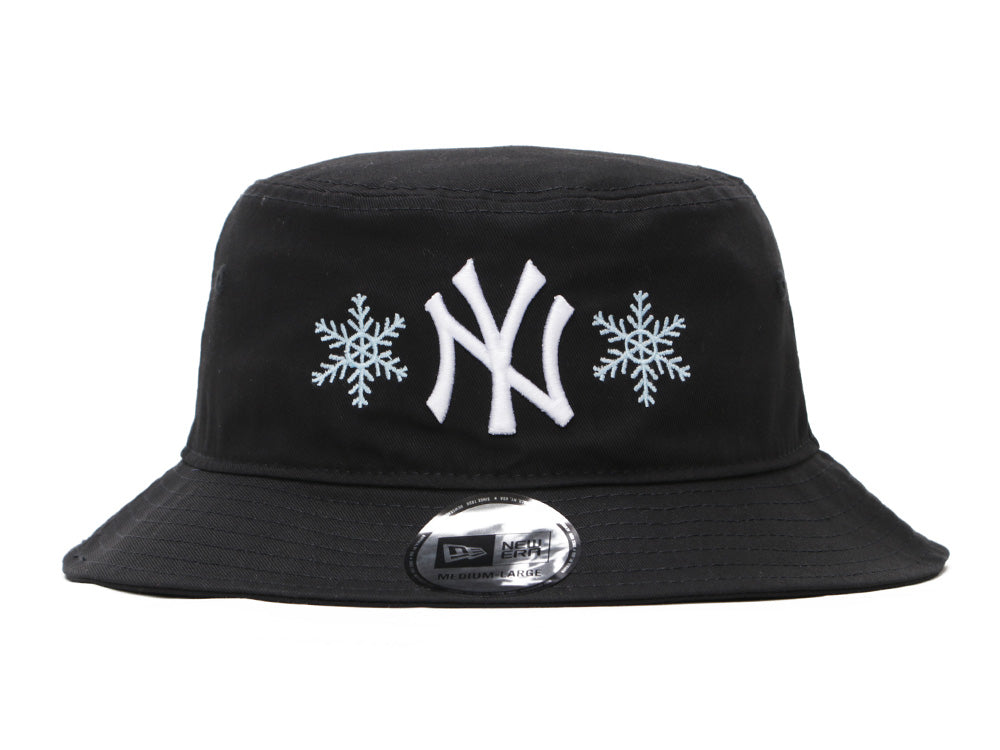 New York Yankees MLB Snow Flakes Black Bucket Hat