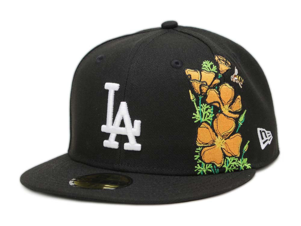 Los Angeles Dodgers MLB State Flower Black 59FIFTY Fitted Cap