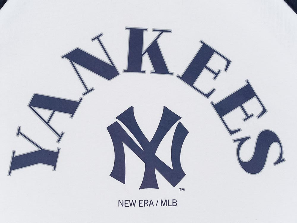 New York Yankees MLB Cooperstown Vintage White Navy Raglan Sleeve Tee