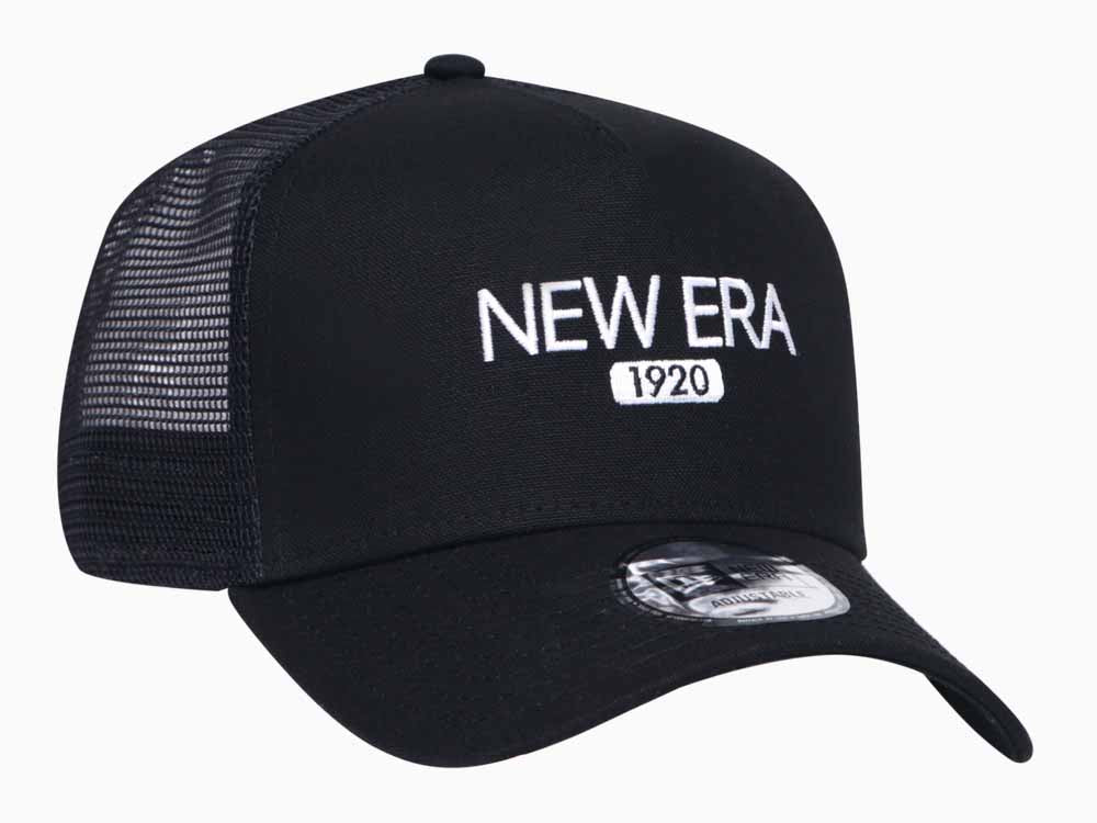 New Era 1920 Duck Canvas Black 9FORTY A-Frame Trucker Cap (ESSENTIAL)