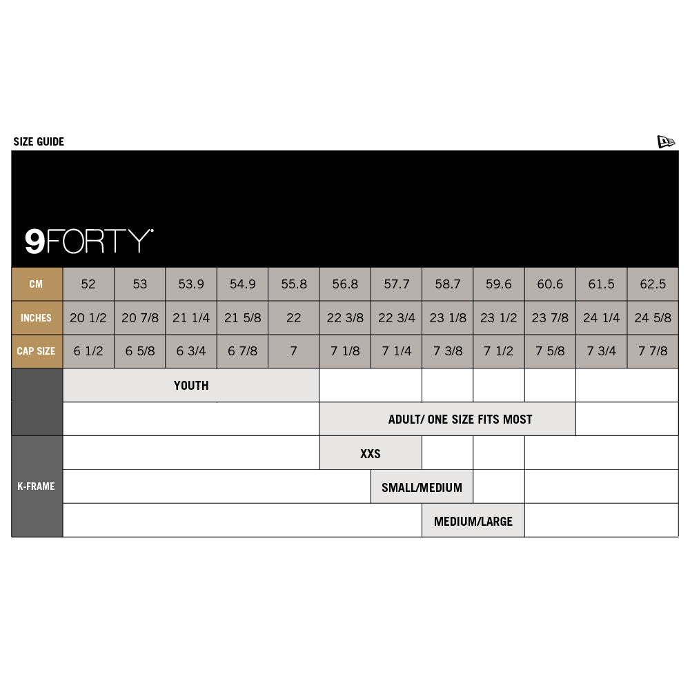 Era Size Fitted Size Hat Chart Era Hat Baseball Hat Sizes In