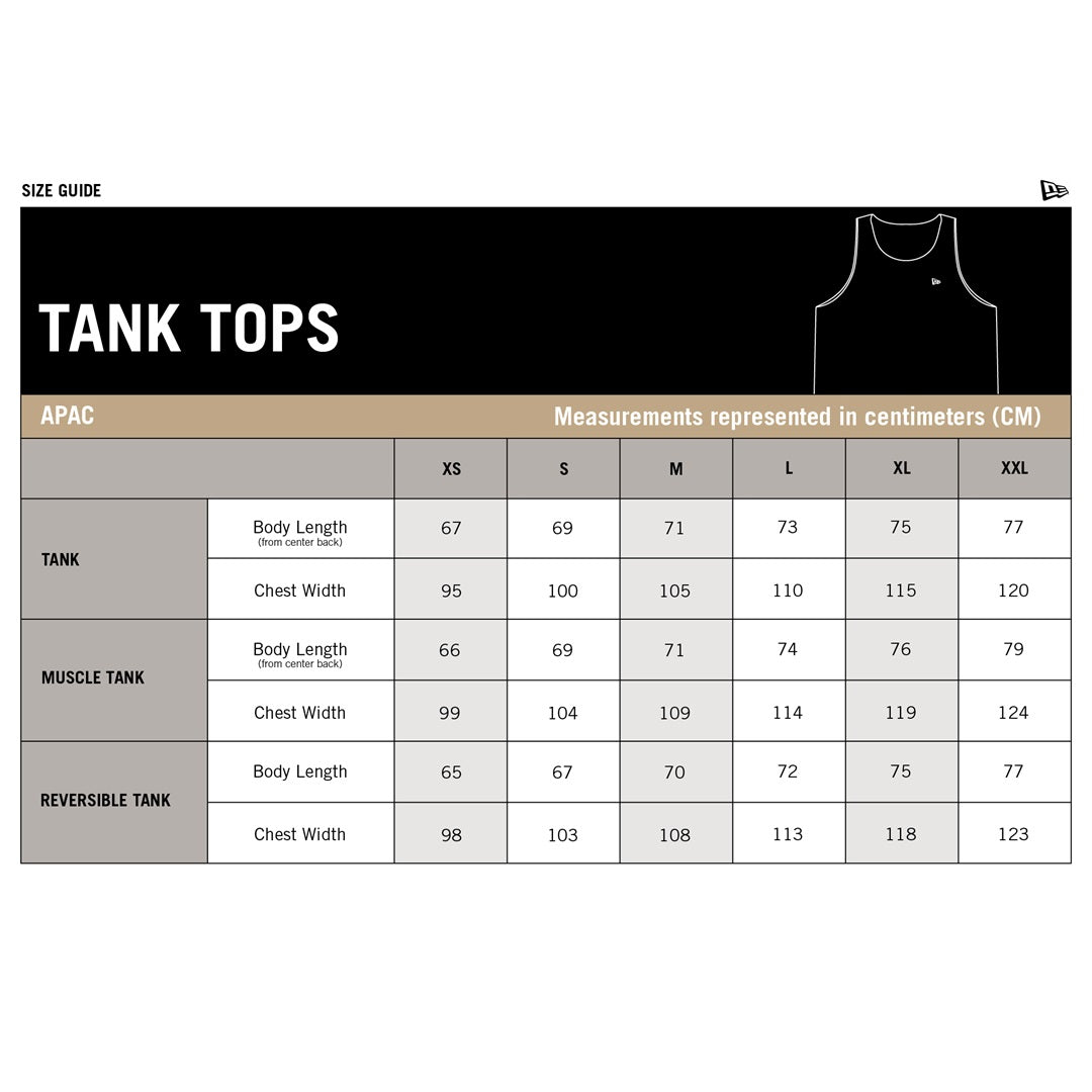 New Era Tank tops Men's size chart