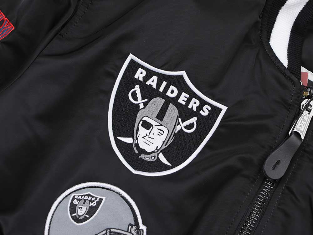 Las Vegas Raiders NFL Alpha Industries Black Bomber Jacket