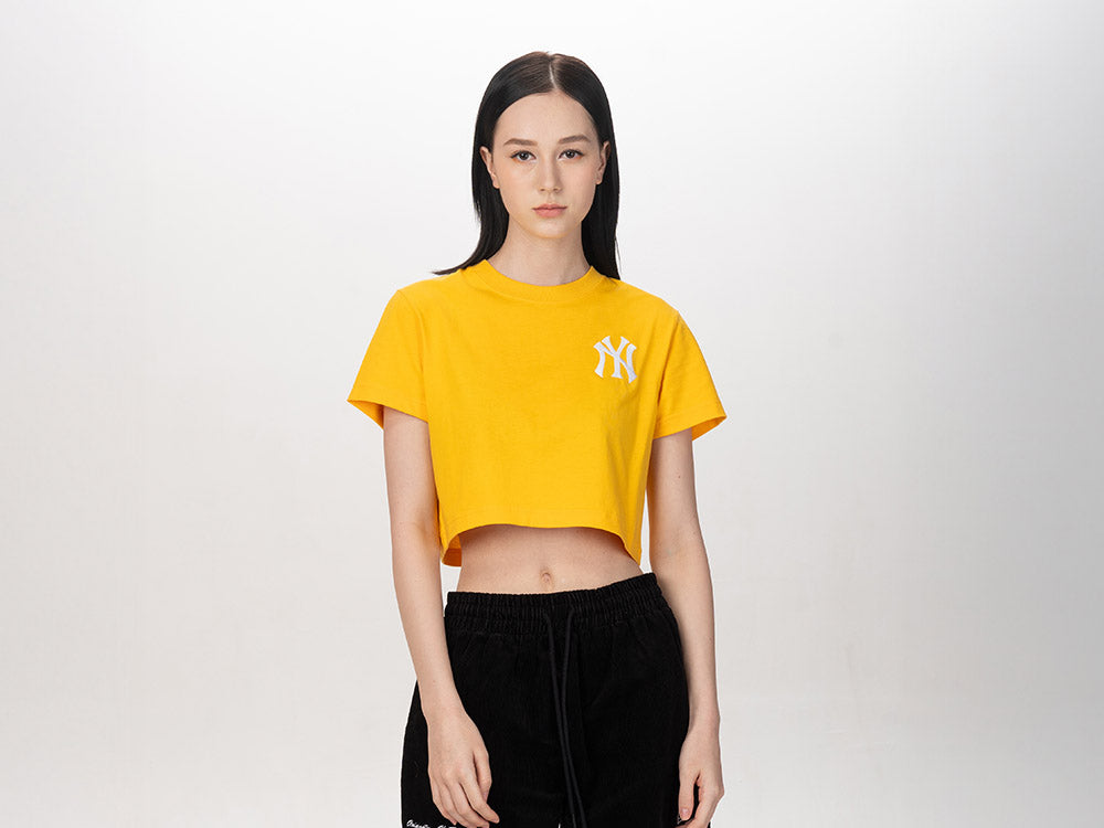 New York Yankees MLB Color Era Mellow Yellow Women Crop Top Tee