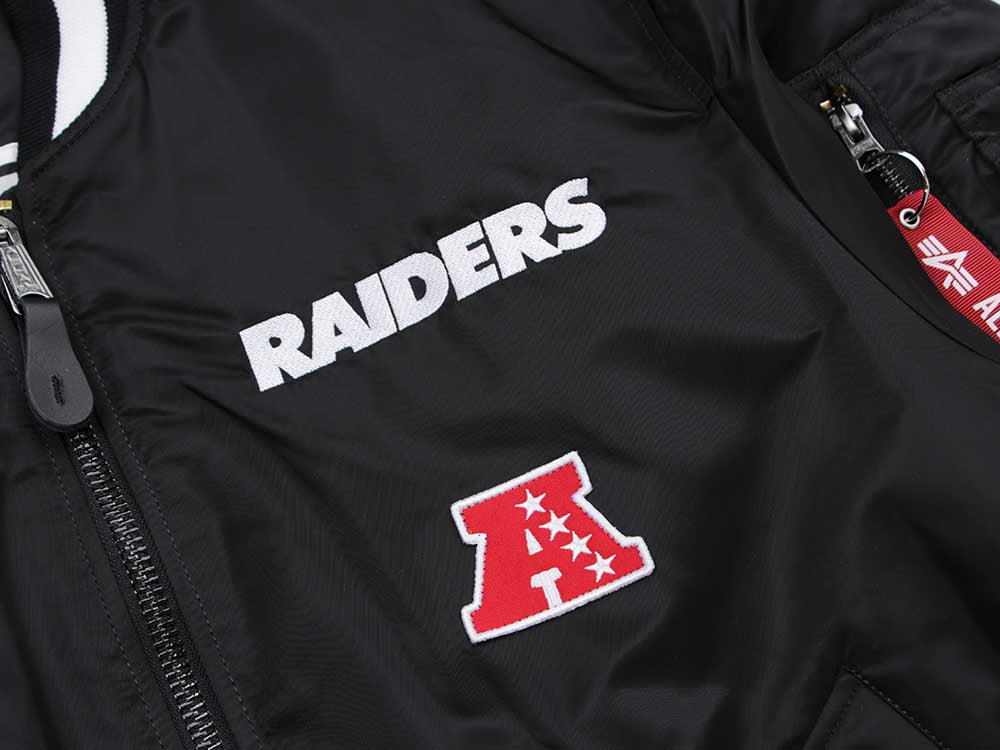 Las Vegas Raiders NFL Alpha Industries Black Bomber Jacket