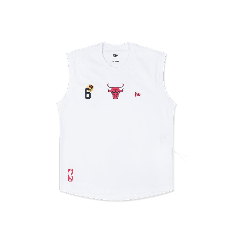 Chicago Bulls NBA 6x Champion Size Zip White Muscle Tank