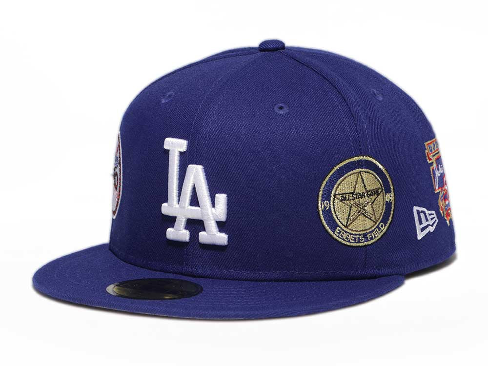 Los Angeles Dodgers MLB Cooperstown Multi Patch Dark Royal 59FIFTY Fitted Cap