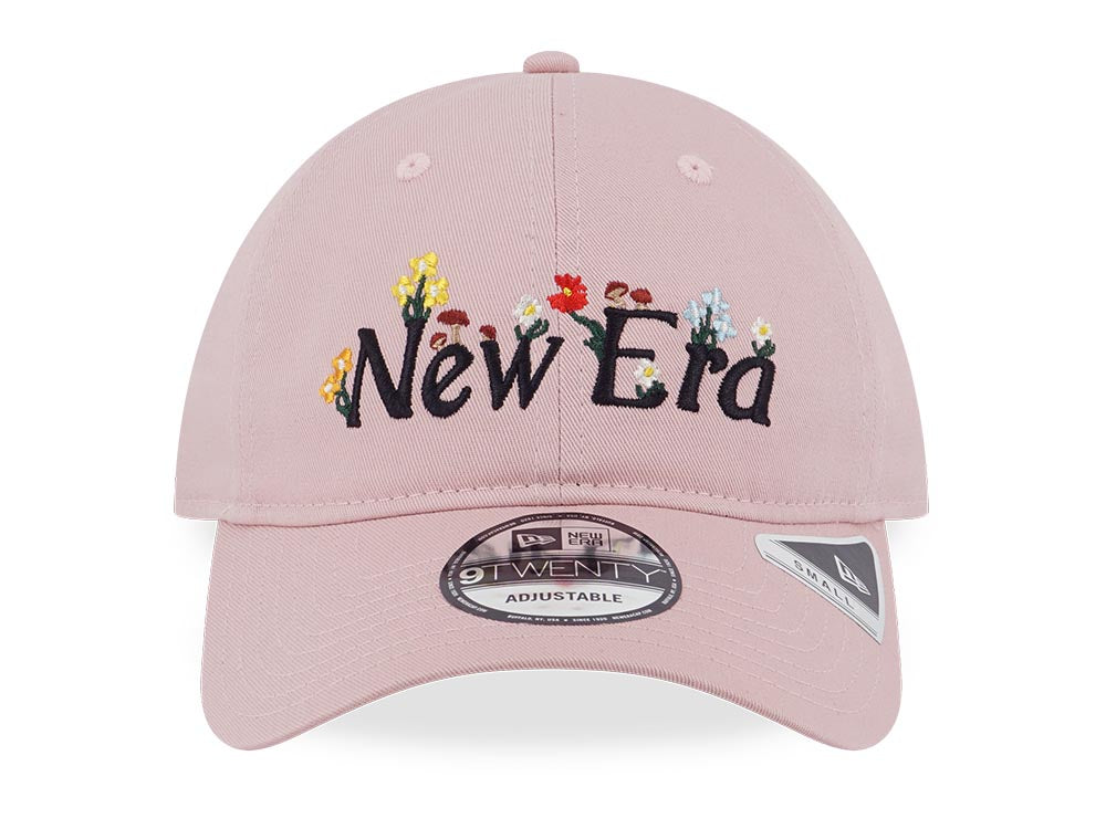 New Era Wordmark Wild Floral Pink Rouge 9TWENTY Adjustable Cap