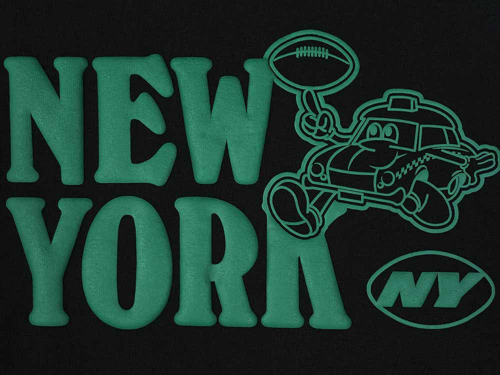 New York Jets NFL City Vibe Cartoon Black Short Sleeve T-Shirt