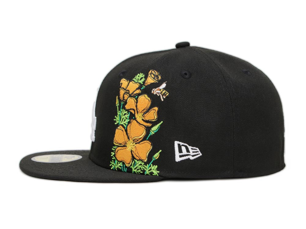 Los Angeles Dodgers MLB State Flower Black 59FIFTY Fitted Cap