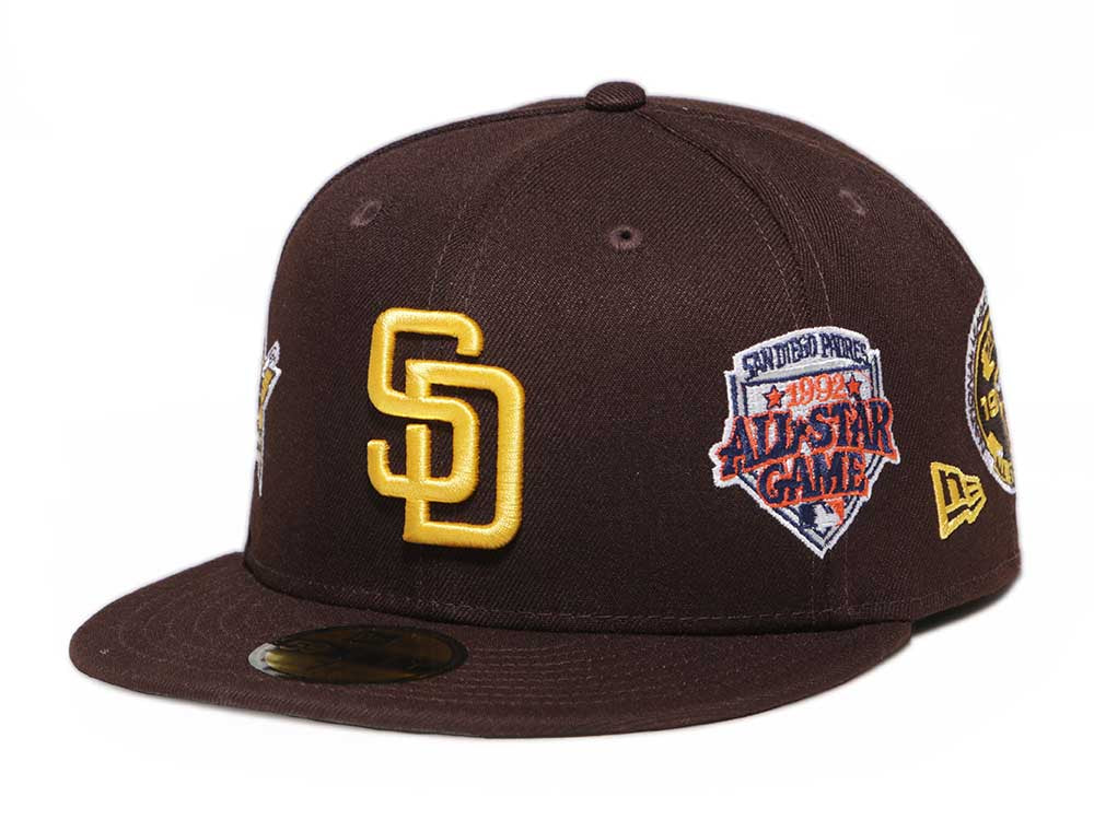 San Diego Padres MLB Cooperstown Multi Patch Brown 59FIFTY Fitted Cap