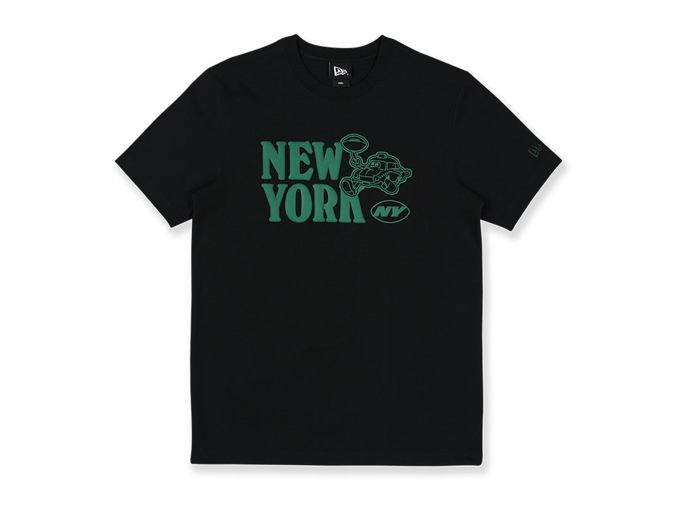 New York Jets NFL City Vibe Cartoon Black Short Sleeve T-Shirt