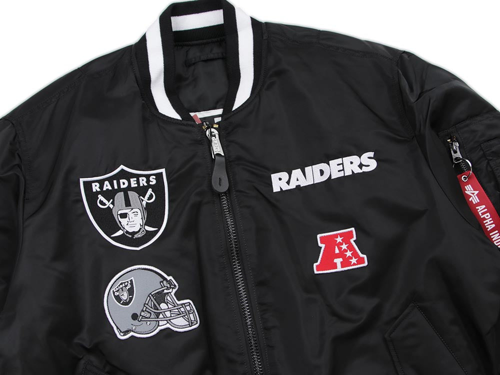 Las Vegas Raiders NFL Alpha Industries Black Bomber Jacket