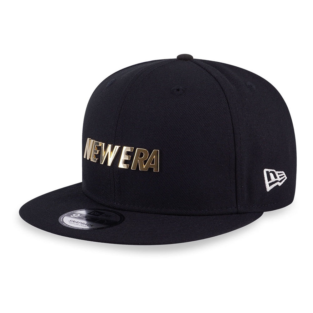 New Era Wordmark Metal Plate Black 9FIFTY Adjustable Cap