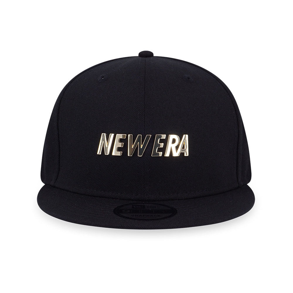 New Era Wordmark Metal Plate Black 9FIFTY Adjustable Cap