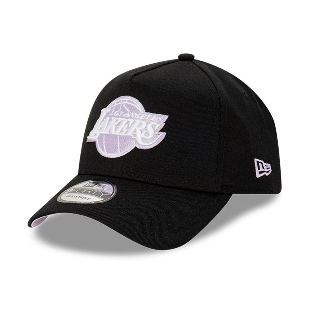 Los Angeles Lakers NBA Black Lilac Black 9FORTY A-Frame Adjustable Cap