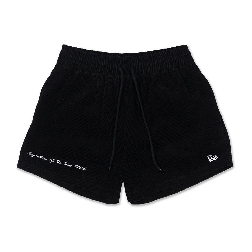 New Era Originators of the True Fitted Script Corduroy Black Shorts